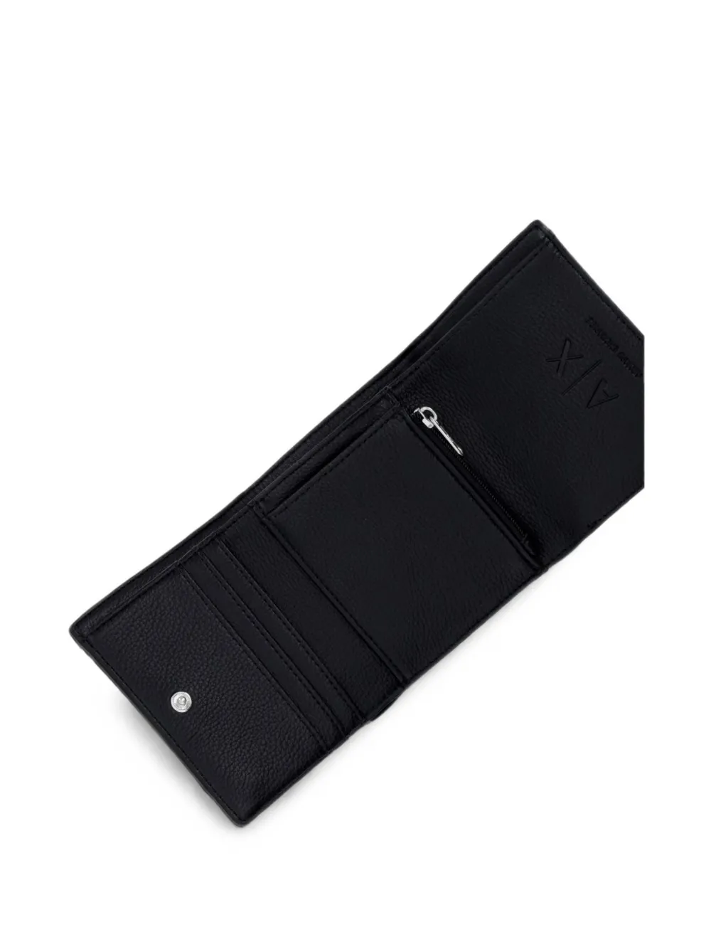 Armani Exchange Portemonnee met logo-plakkaat en kiezel-effect Zwart