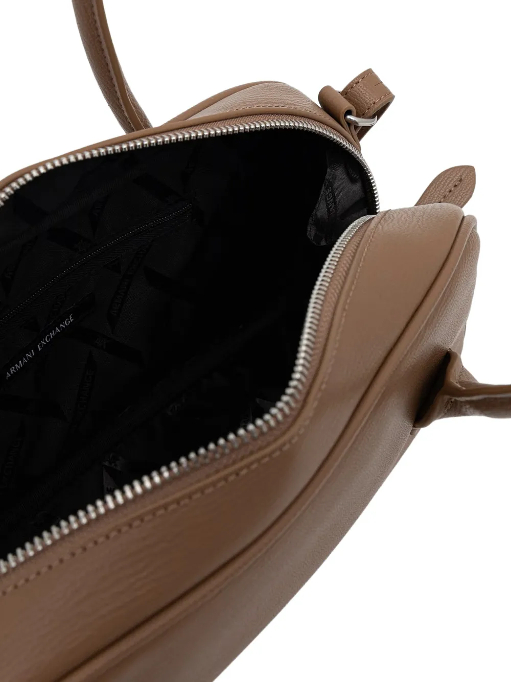 Armani Exchange Crossbodytas met logo-print en handvat Beige