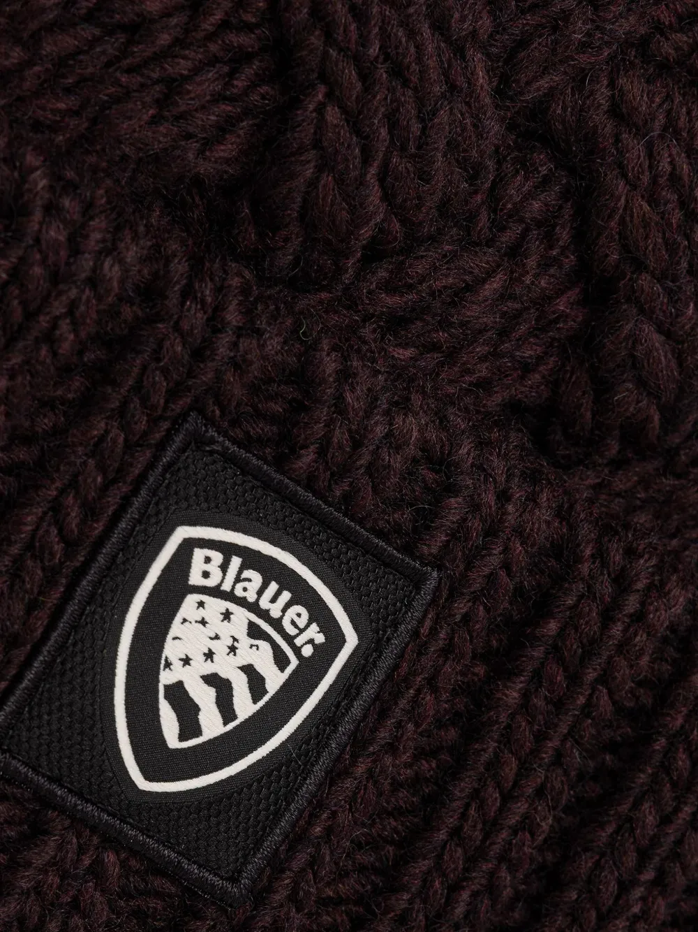 Blauer Corwin kabelgebreide muts Rood
