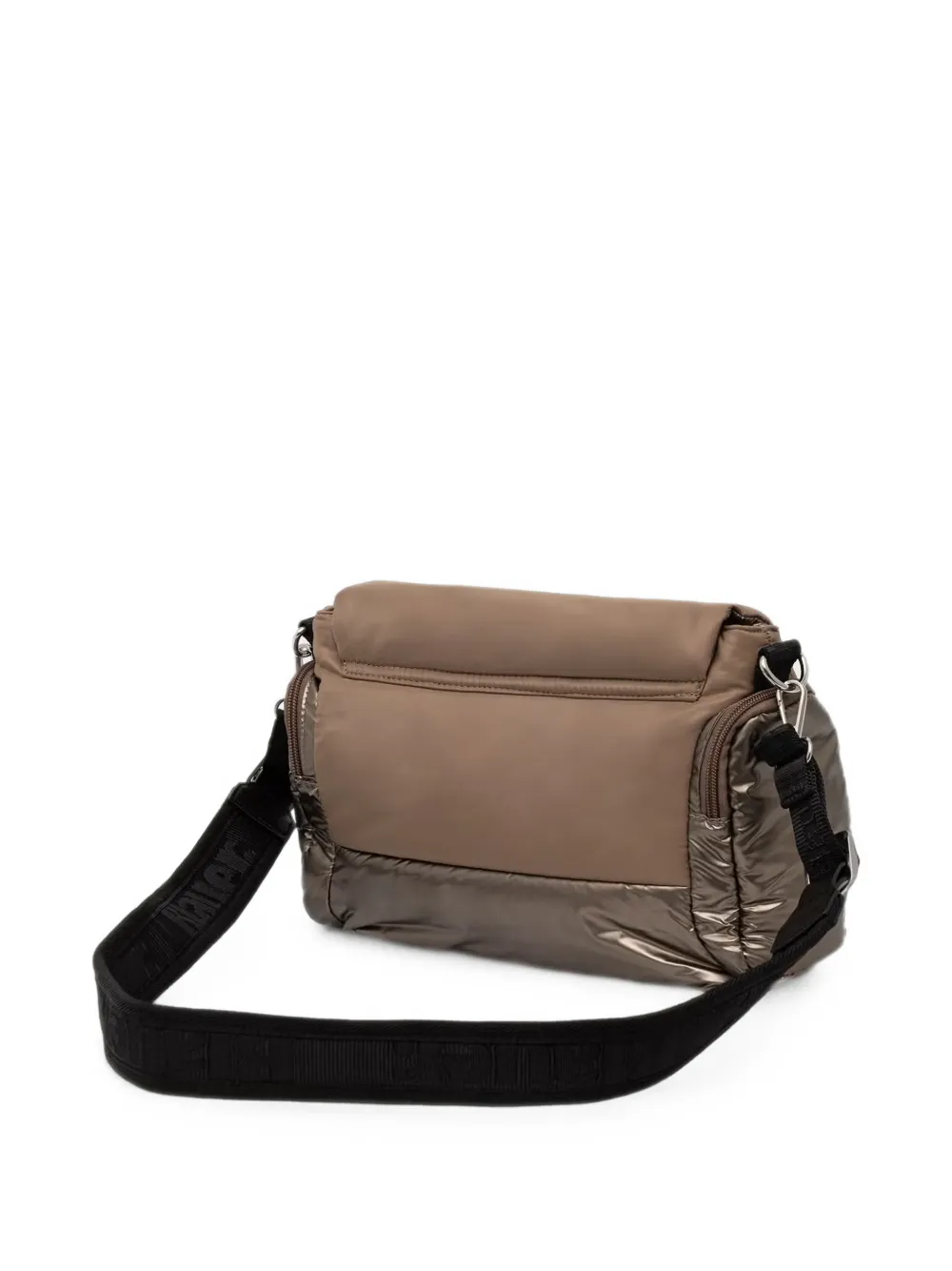 Blauer padded crystal-logo shoulder bag Beige
