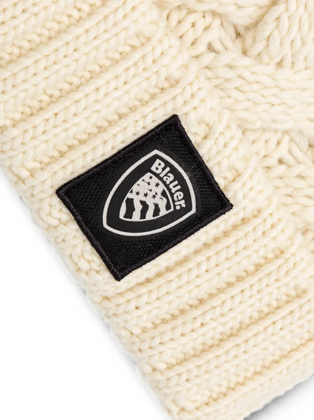 Blauer Corwin cable-knit beanie hat Wit