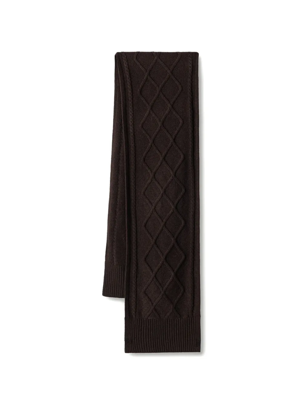 Armani Exchange cable-knit ribbed scarf - Marrone