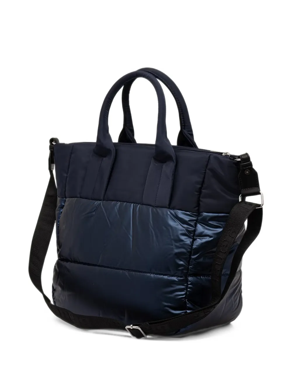 Blauer quilted logo-patch tote bag Blauw
