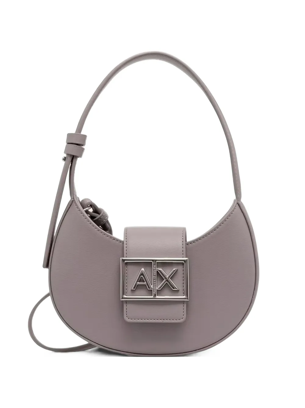 Armani Exchange mini logo-plaque crescent shoulder bag - Purple