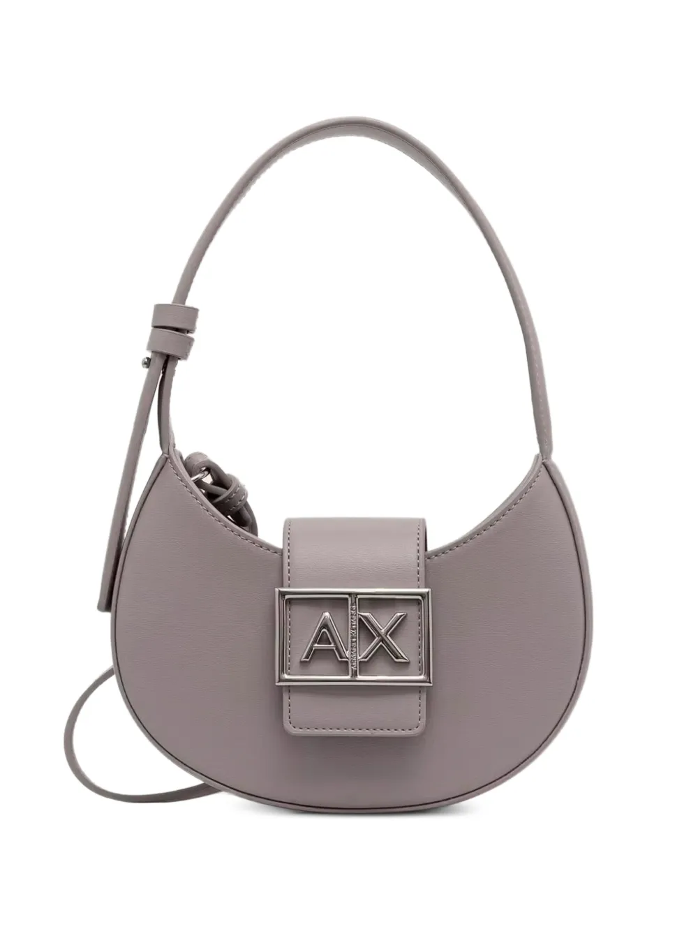 Armani Exchange mini logo-plaque crescent shoulder bag - Viola