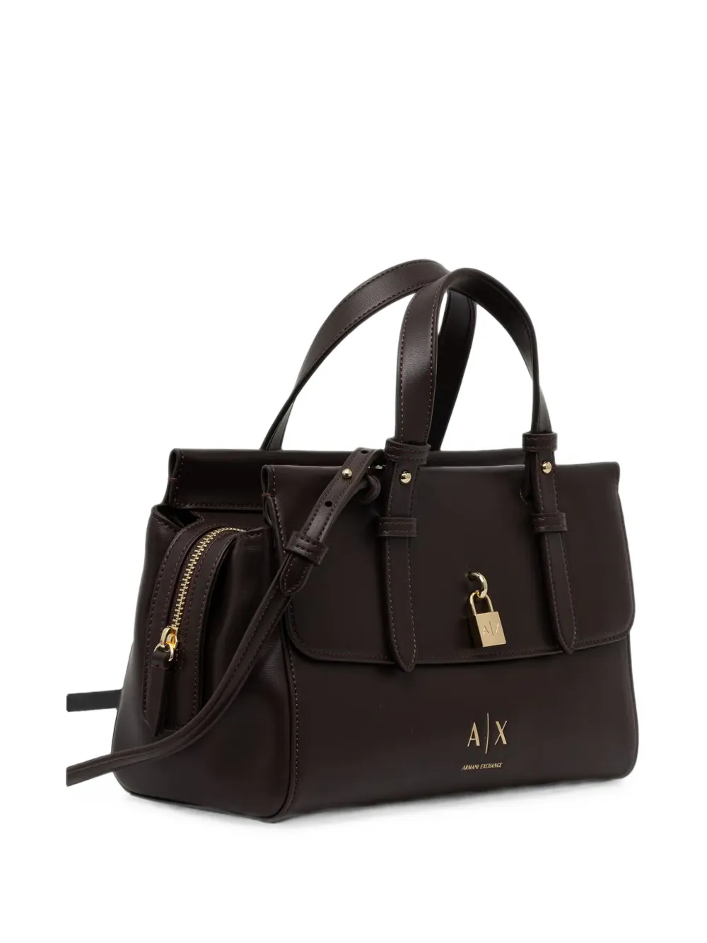 Armani Exchange Shopper met hangslotdetail en logo-print Bruin