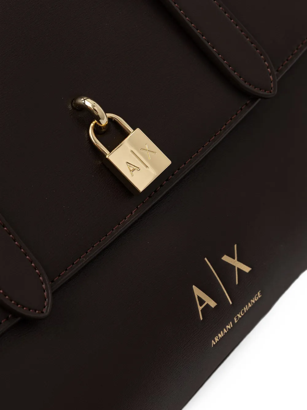 Armani Exchange Shopper met hangslotdetail en logo-print Bruin