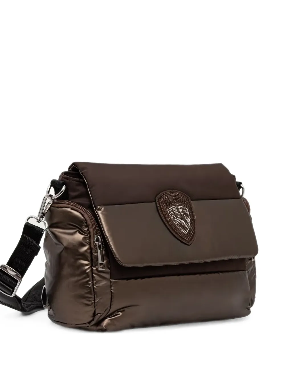 Blauer logo-patch padded shoulder bag Bruin