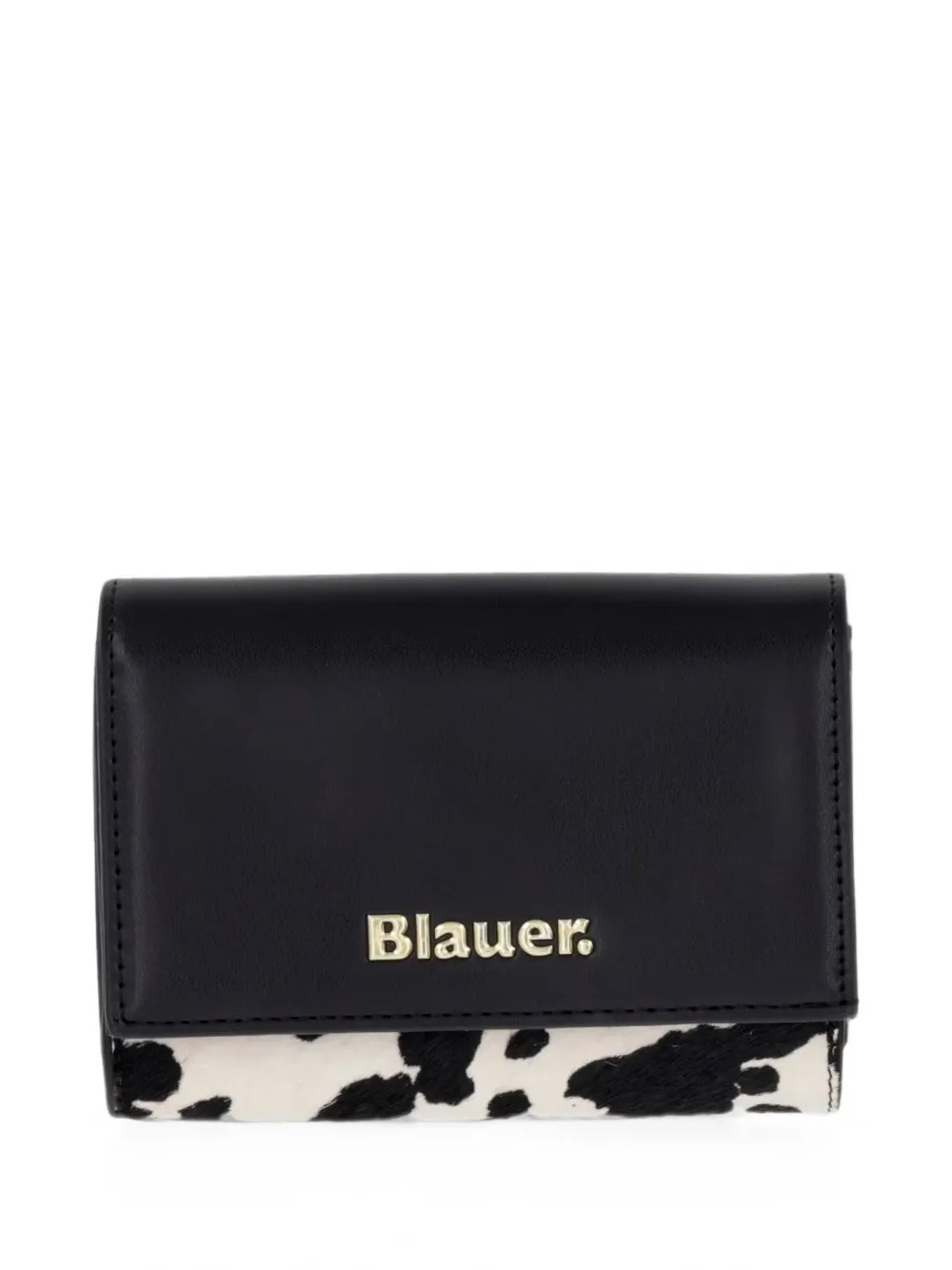Blauer Cow-print Wallet In Black