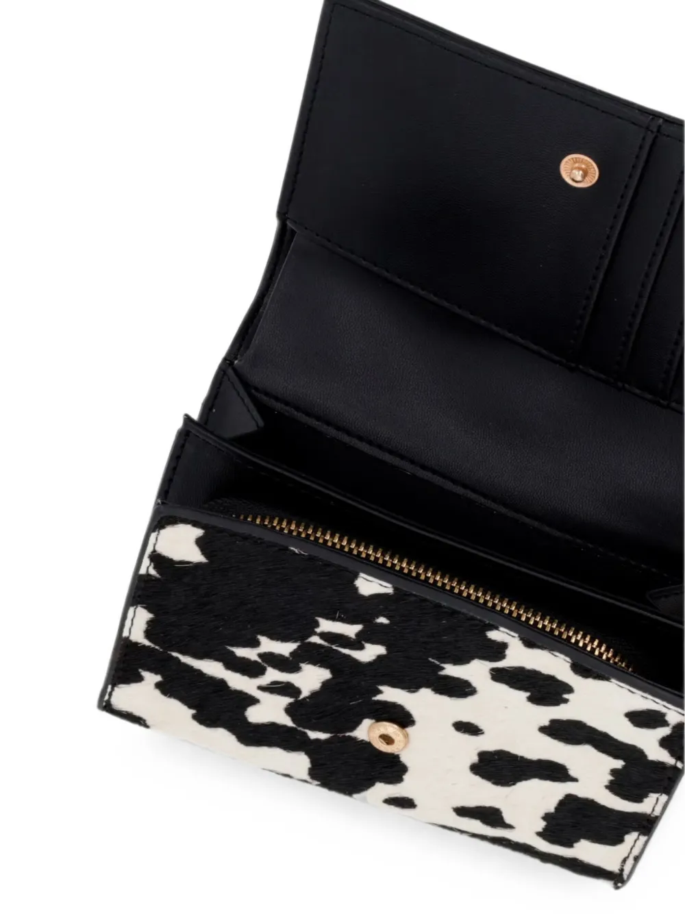 Blauer cow-print wallet Zwart