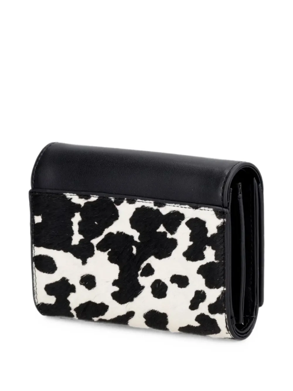 Blauer cow-print wallet Zwart