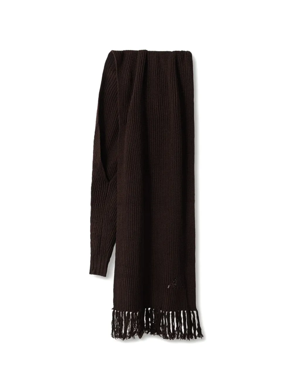 Armani Exchange ribbed-knit sequin-logo scarf - Marrone