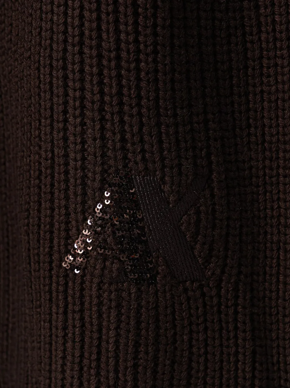 Armani Exchange Ribgebreide sjaal met logo van pailletten Bruin
