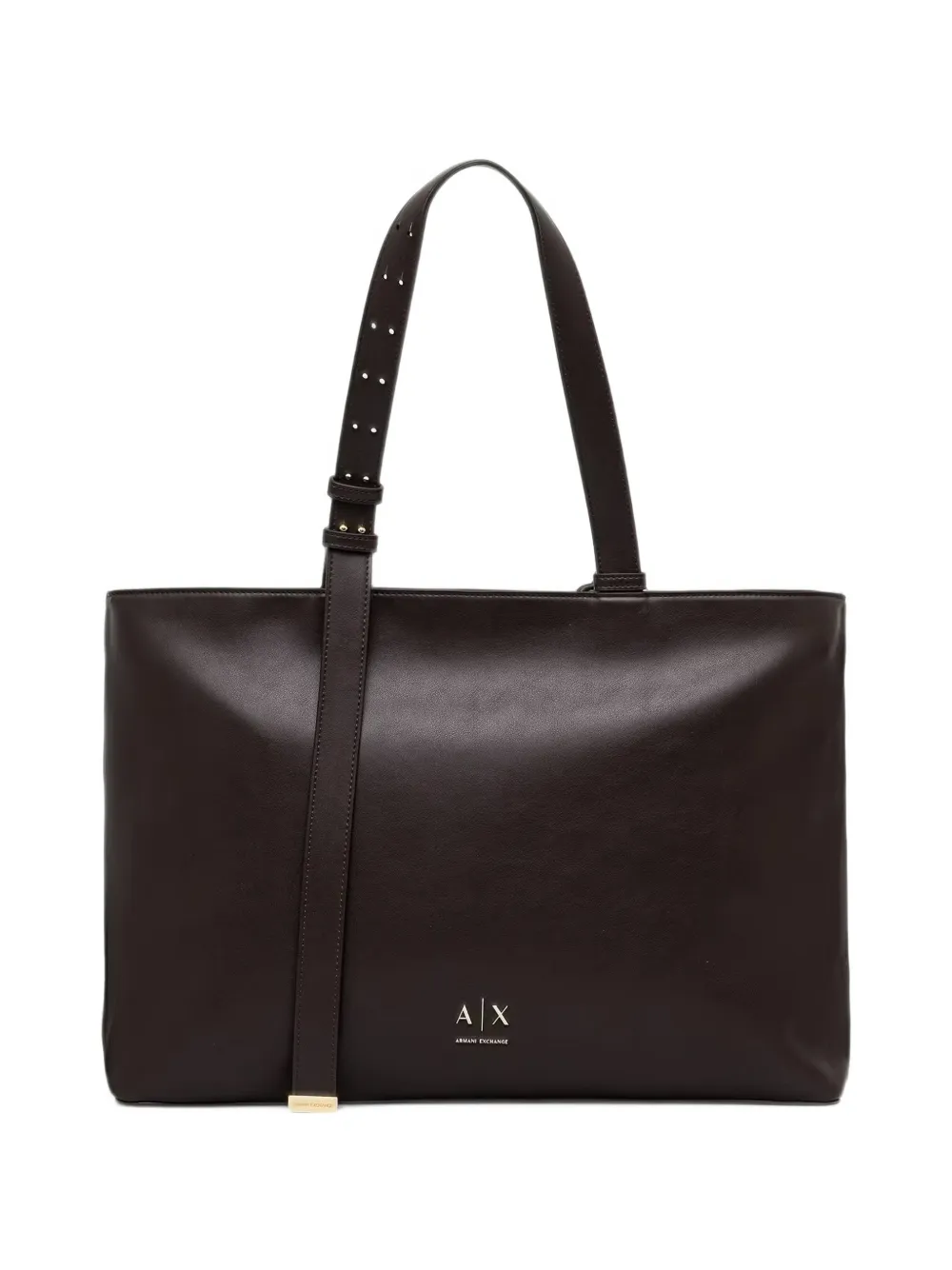 Armani Exchange logo-plaque buckle-strap shoulder bag - Braun