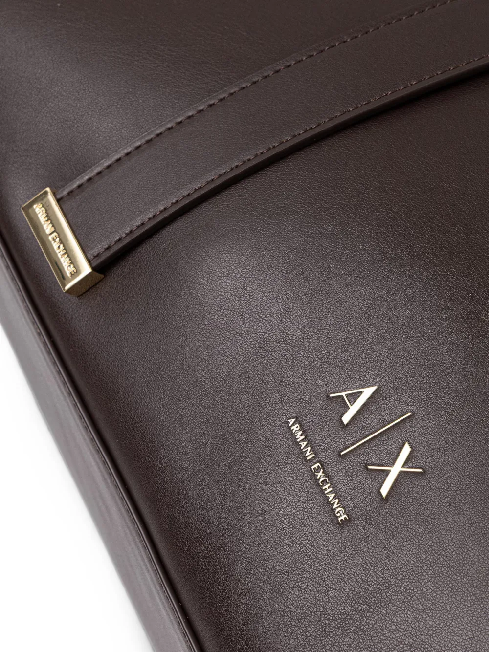 Armani Exchange Schoudertas met gespbandje en logo-plakkaat Bruin