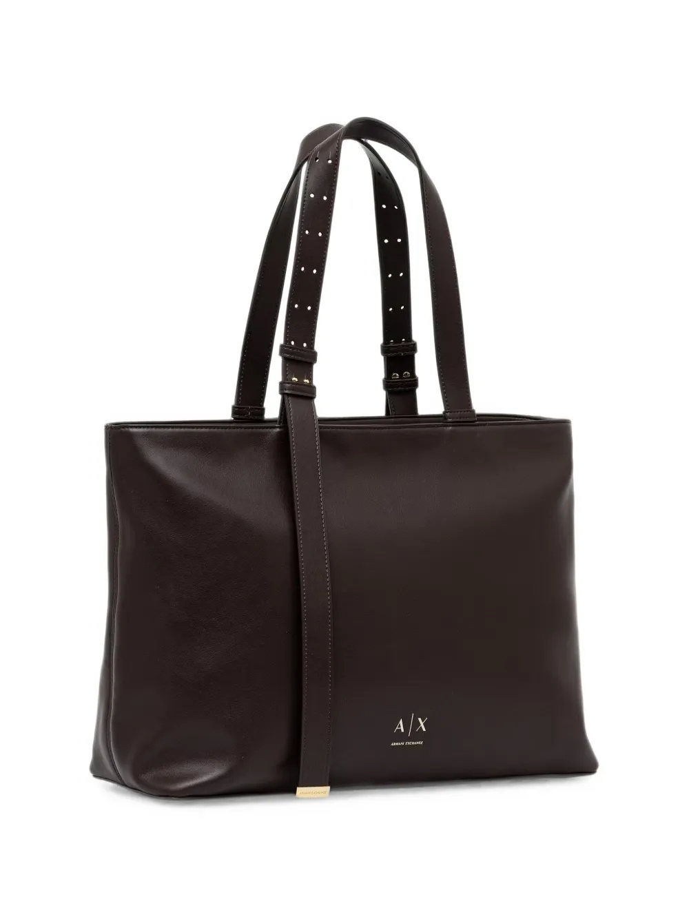 Armani Exchange Schoudertas met gespbandje en logo-plakkaat Bruin