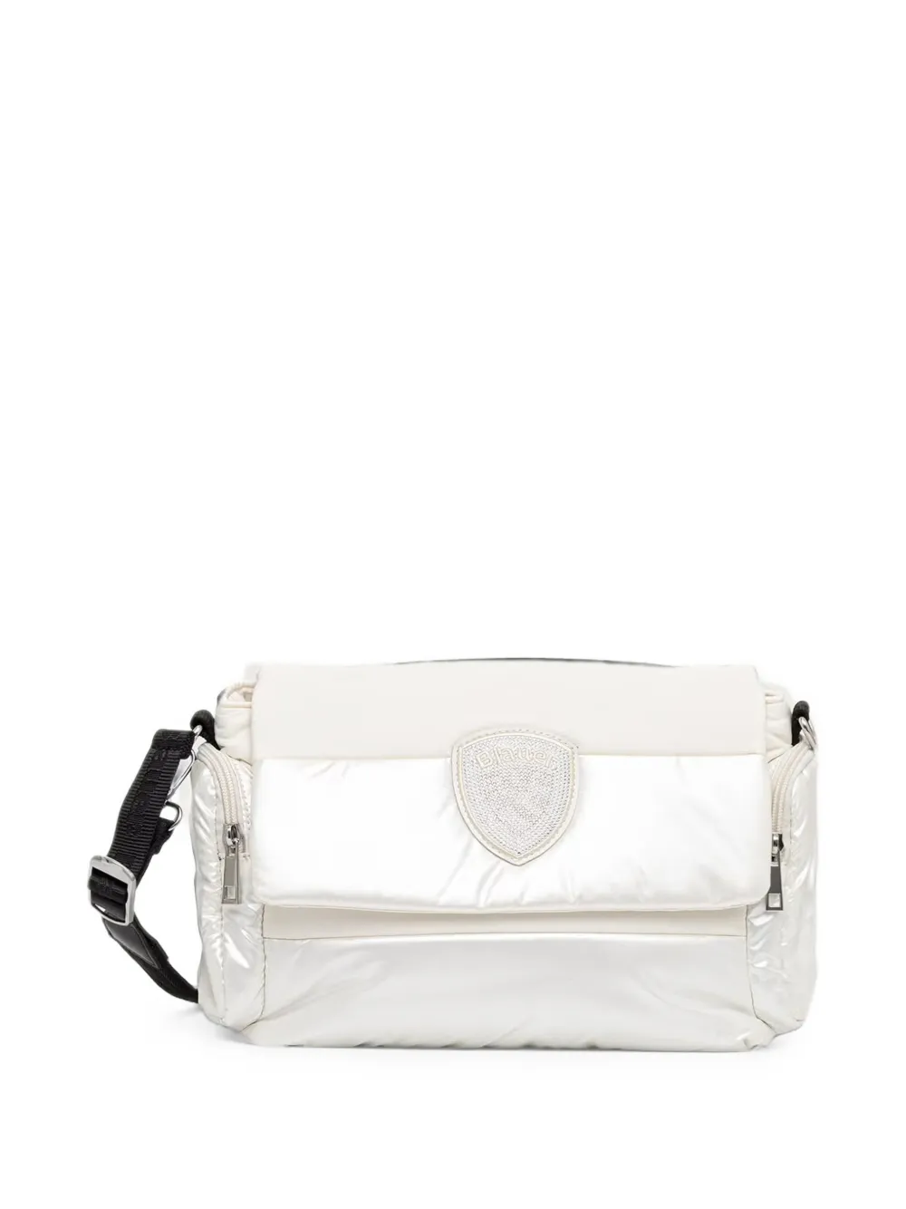 Blauer embellished-logo padded shoulder bag Wit