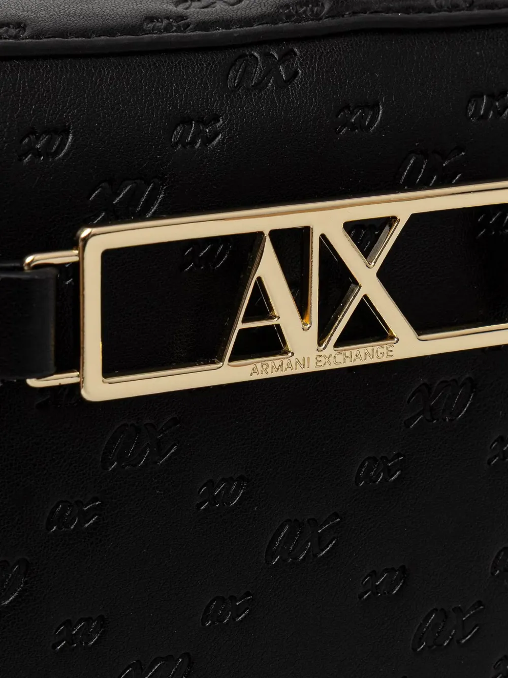 Armani Exchange Medium Polly schoudertas met logo-reliëf Zwart