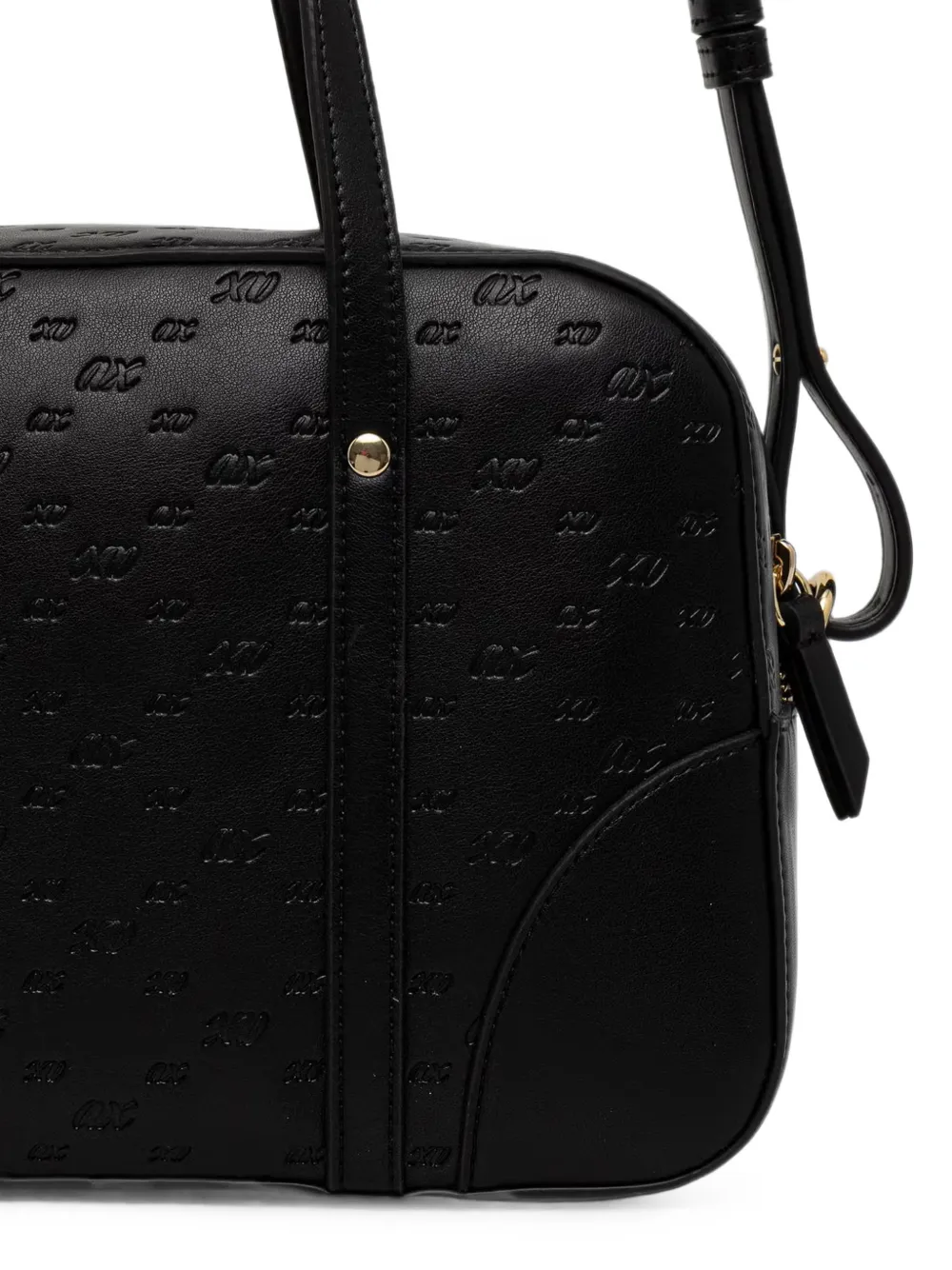 Armani Exchange Medium Polly schoudertas met logo-reliëf Zwart