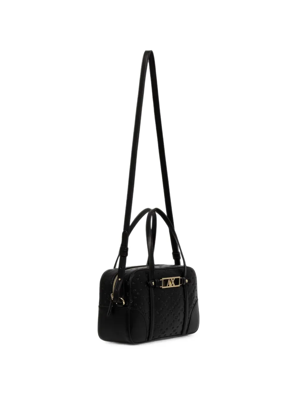 Armani Exchange Medium Polly schoudertas met logo-reliëf Zwart