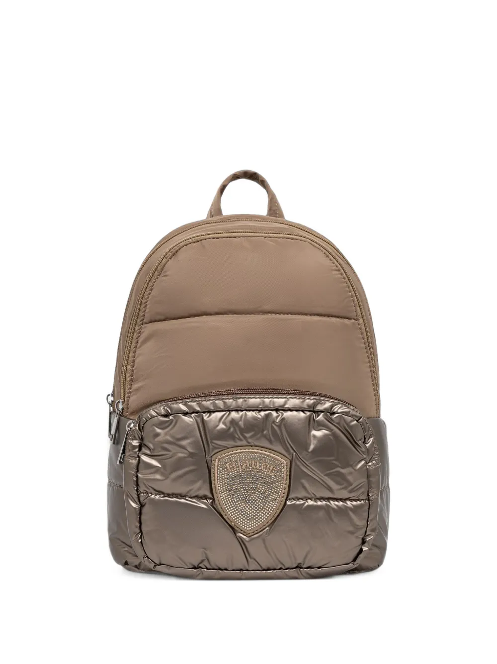 Blauer Quilted Crystal-logo Backpack In Brown