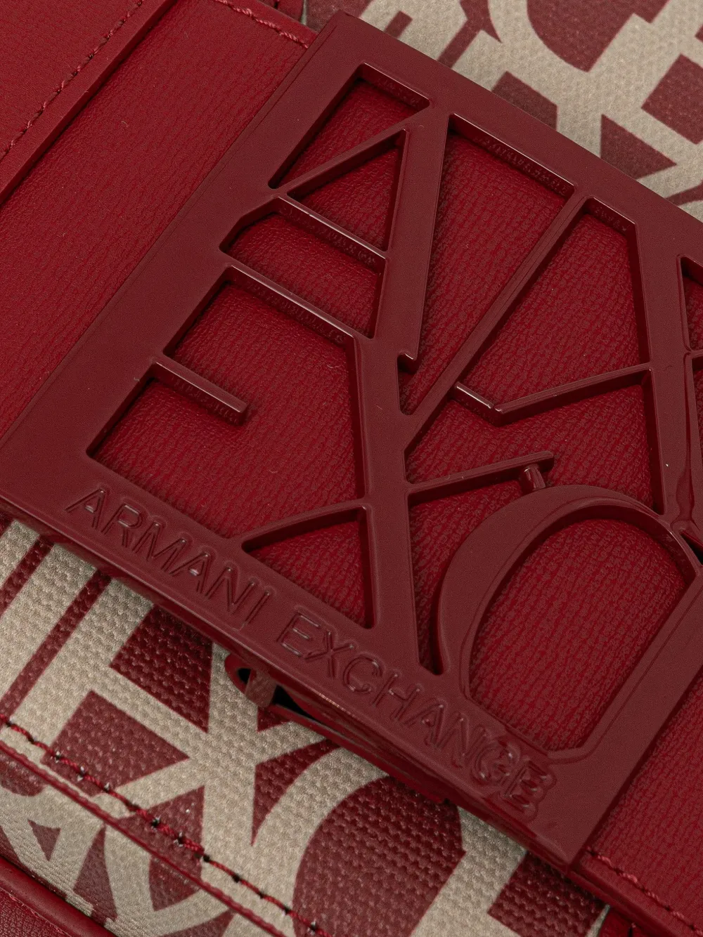 Armani Exchange Schoudertas met logo-print en gespdetail Rood