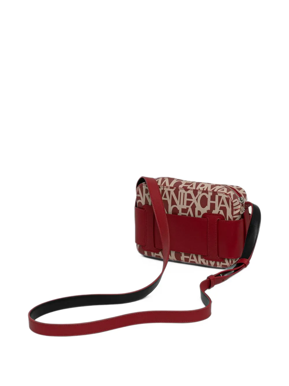 Armani Exchange Schoudertas met logo-print en gespdetail Rood