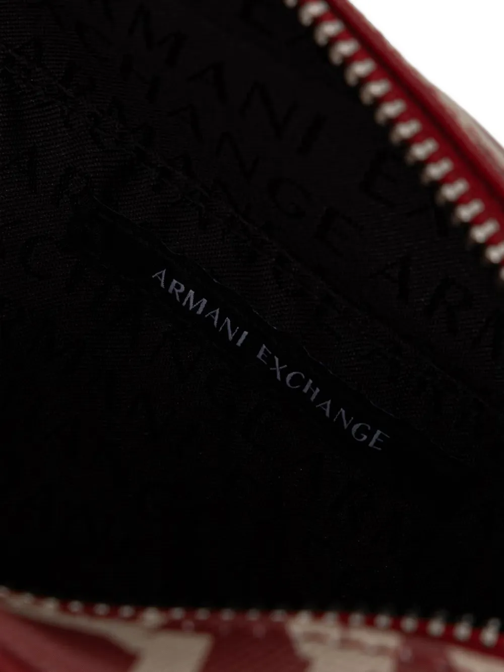Armani Exchange Schoudertas met logo-print en gespdetail Rood