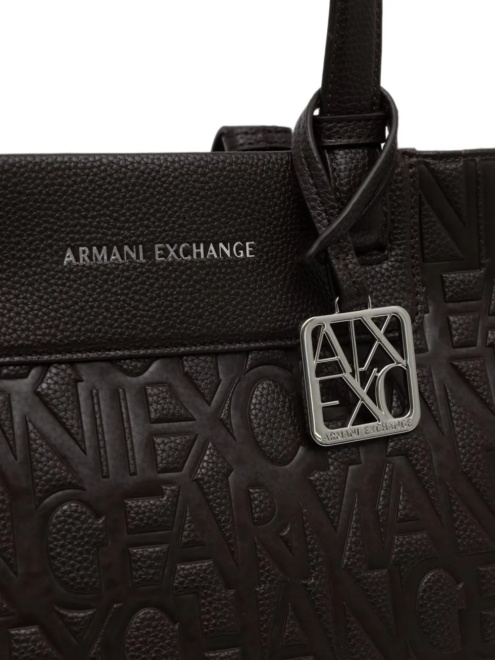 Armani Exchange Shopper met logo-reliëf Bruin