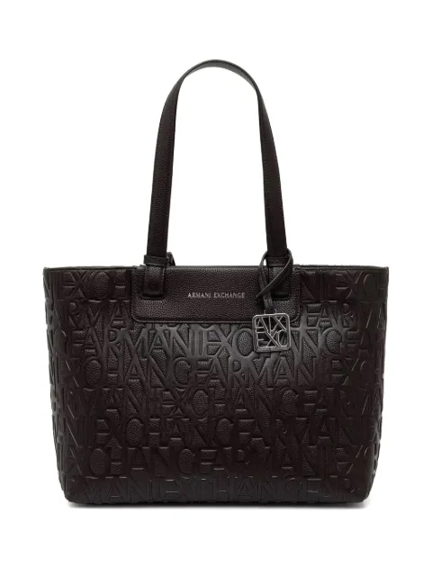 Armani Exchange logo-embossed tote bag