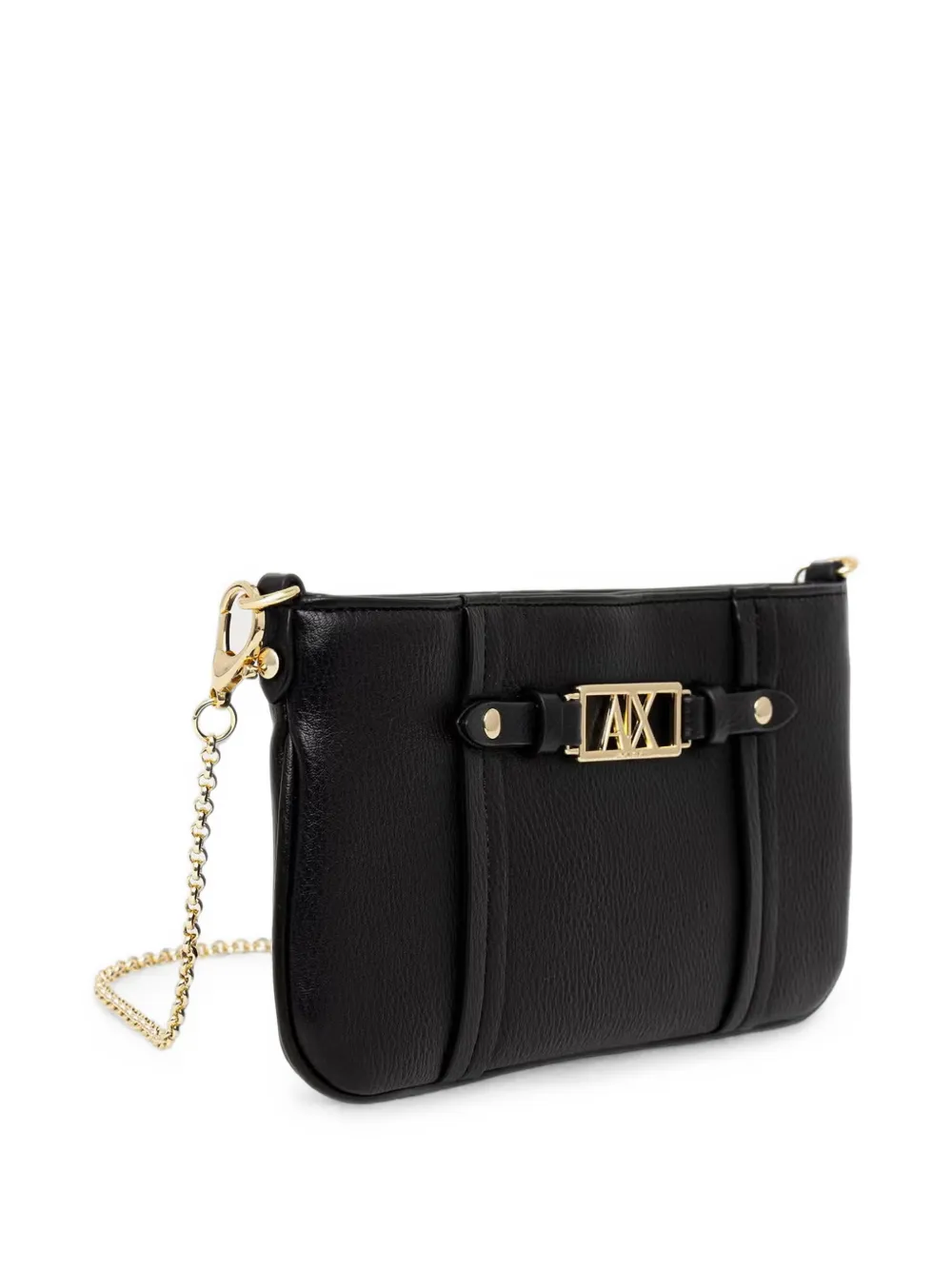 Armani Exchange Mini-schoudertas met ketting en logo-plakkaat Zwart