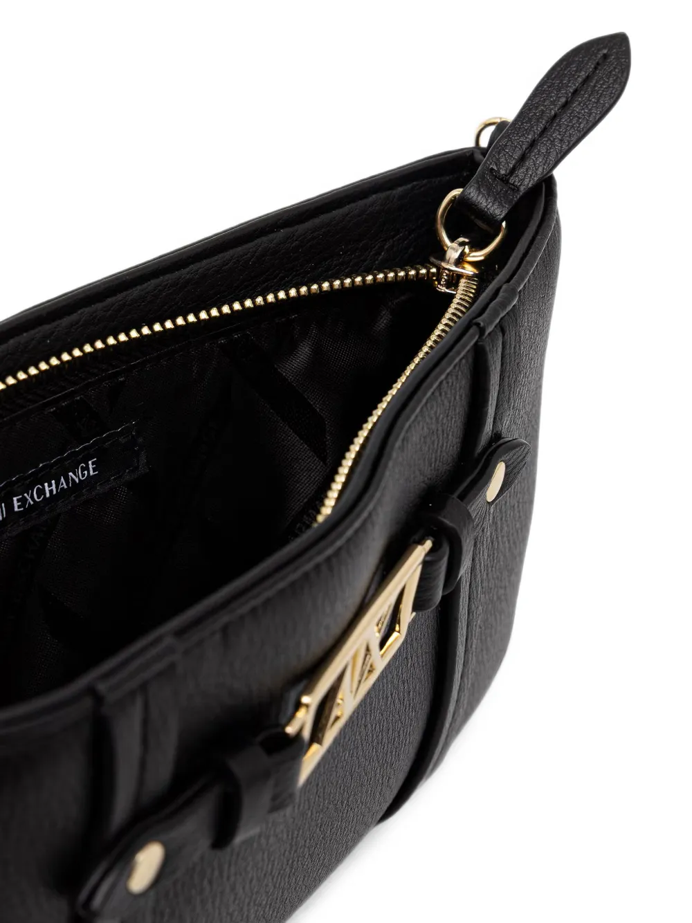 Armani Exchange Mini-schoudertas met ketting en logo-plakkaat Zwart