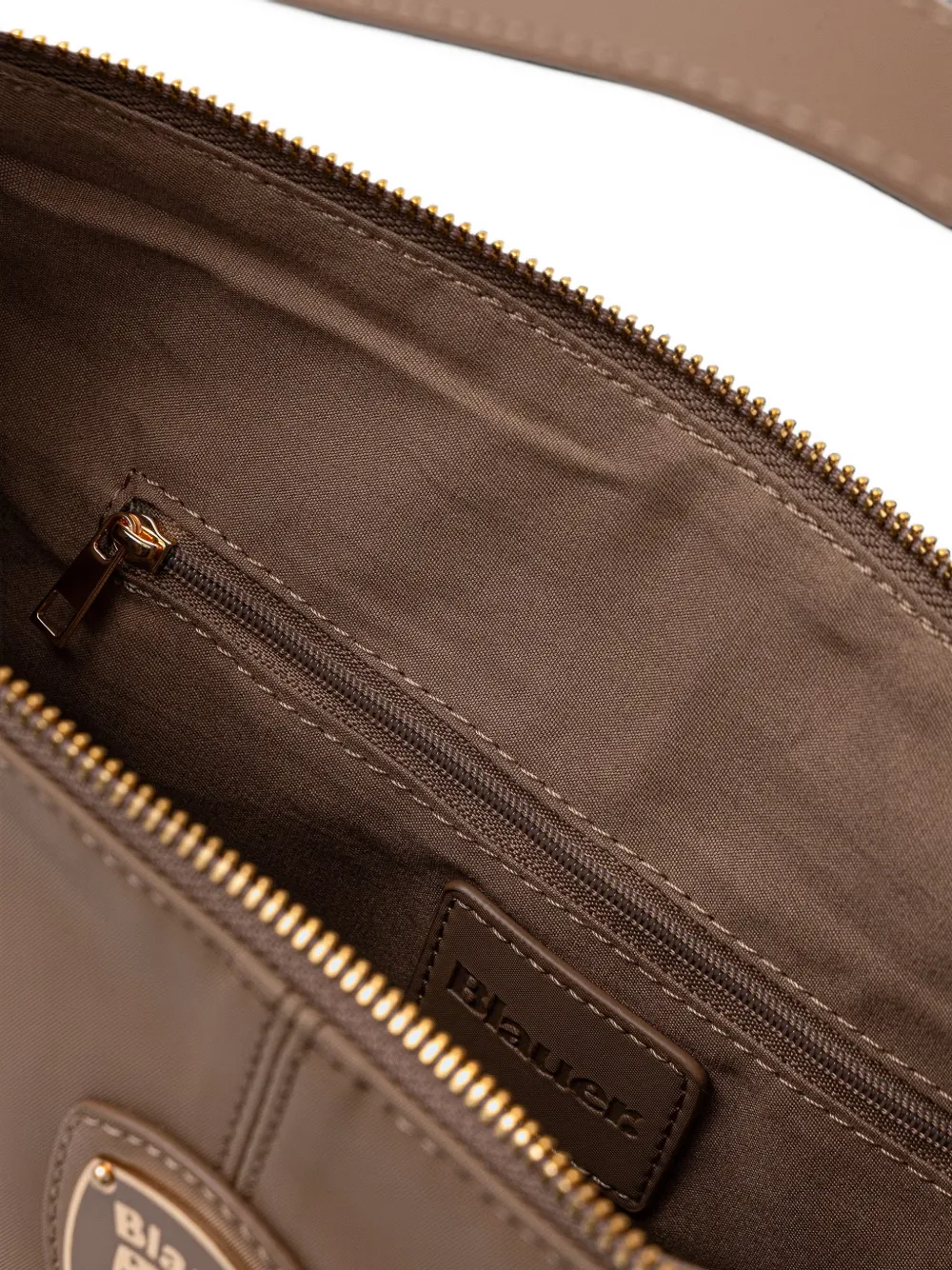 Blauer logo-plaque shoulder bag Bruin