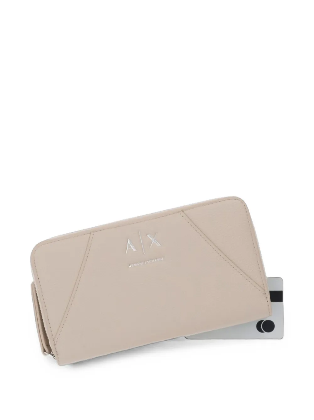 Armani Exchange Portemonnee met logoplakkaat Beige