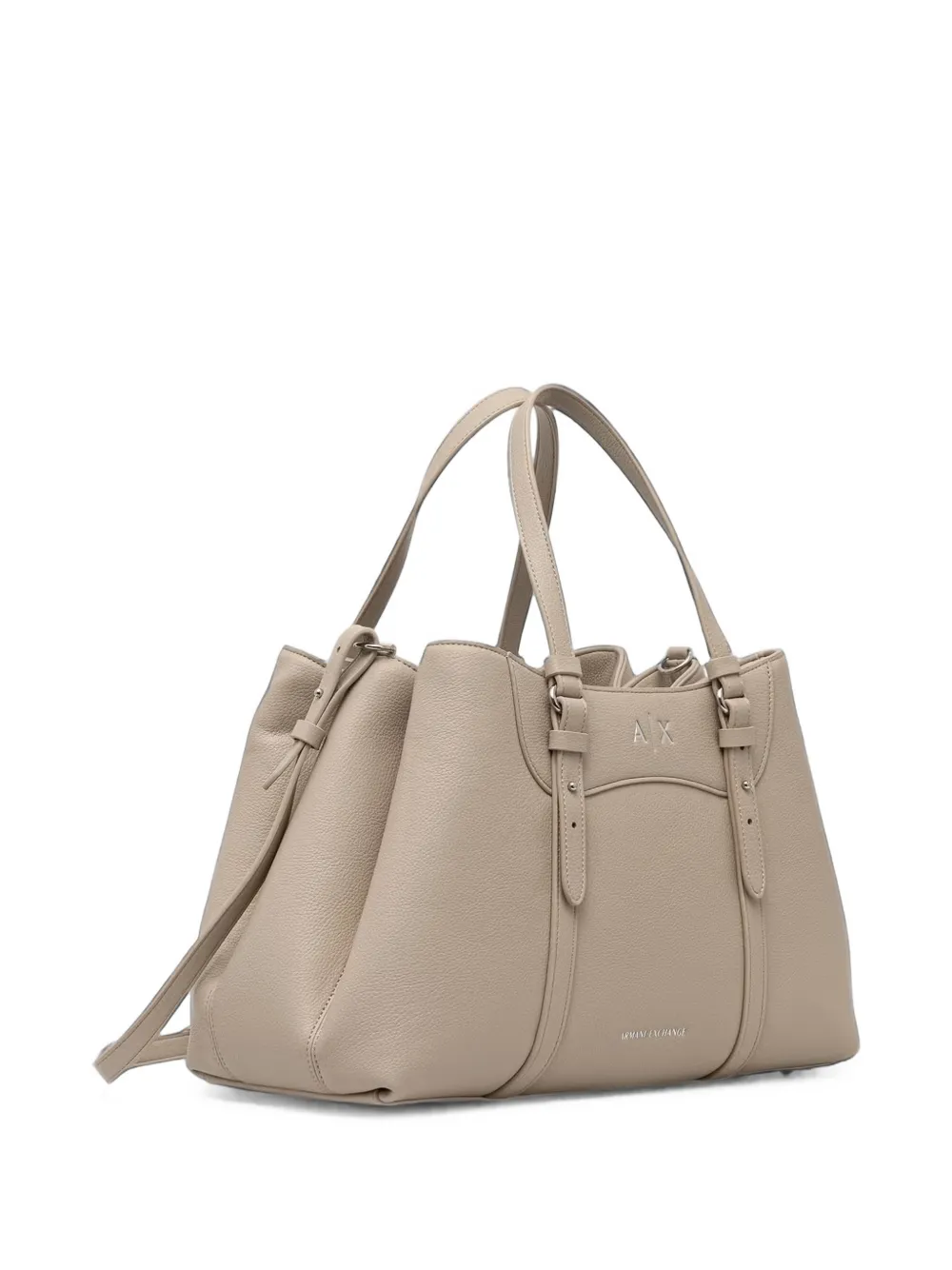 Armani Exchange Shopper met logoplakkaat Beige