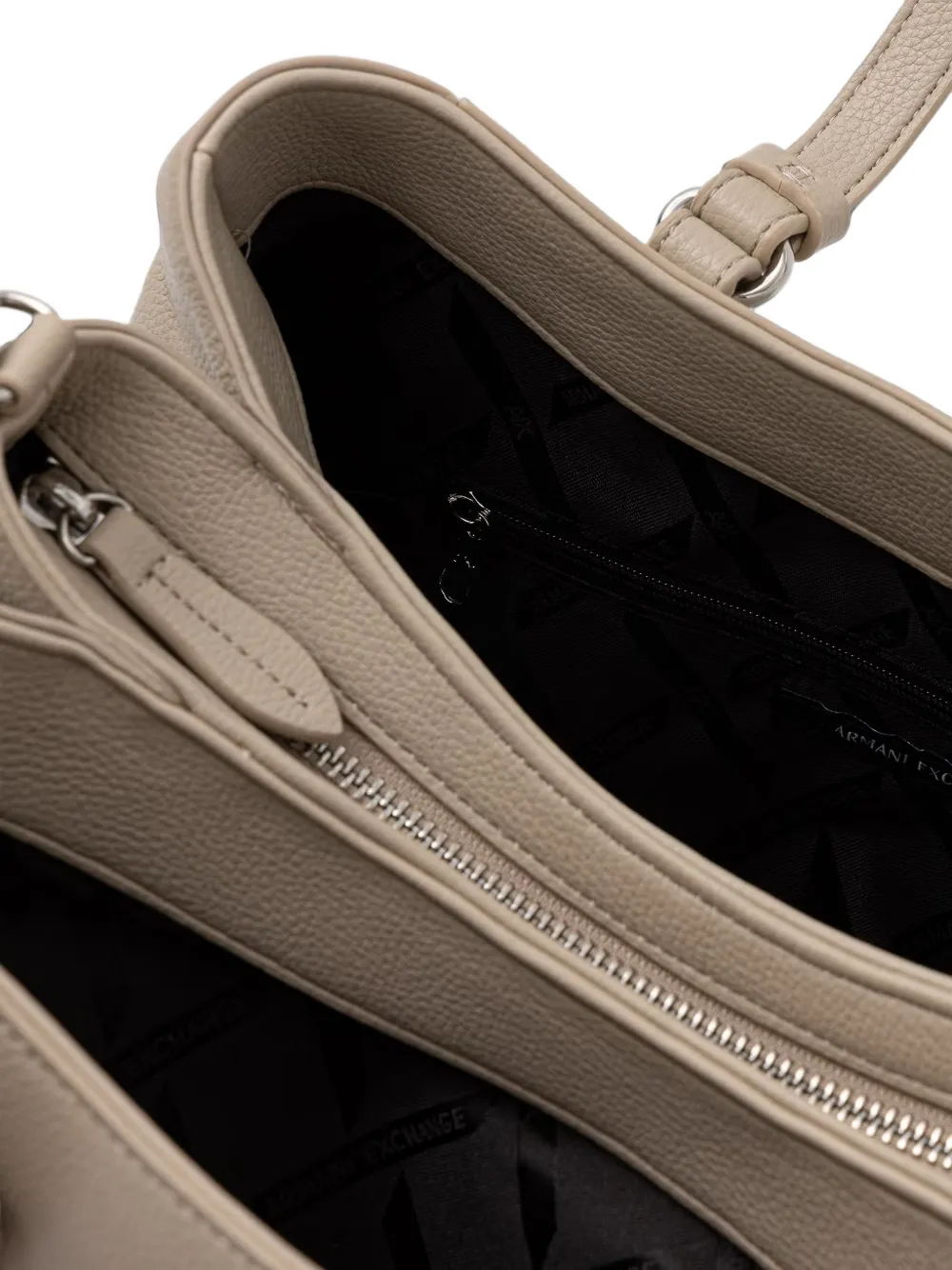 Armani Exchange Shopper met logoplakkaat Beige