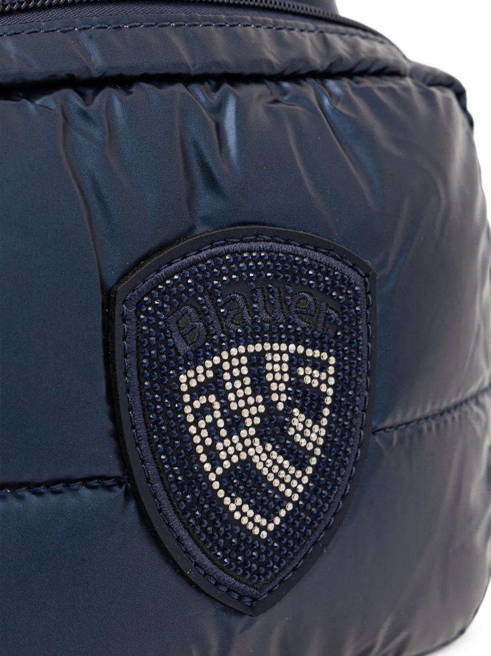 Blauer quilted crystal-embellished backpack Blauw