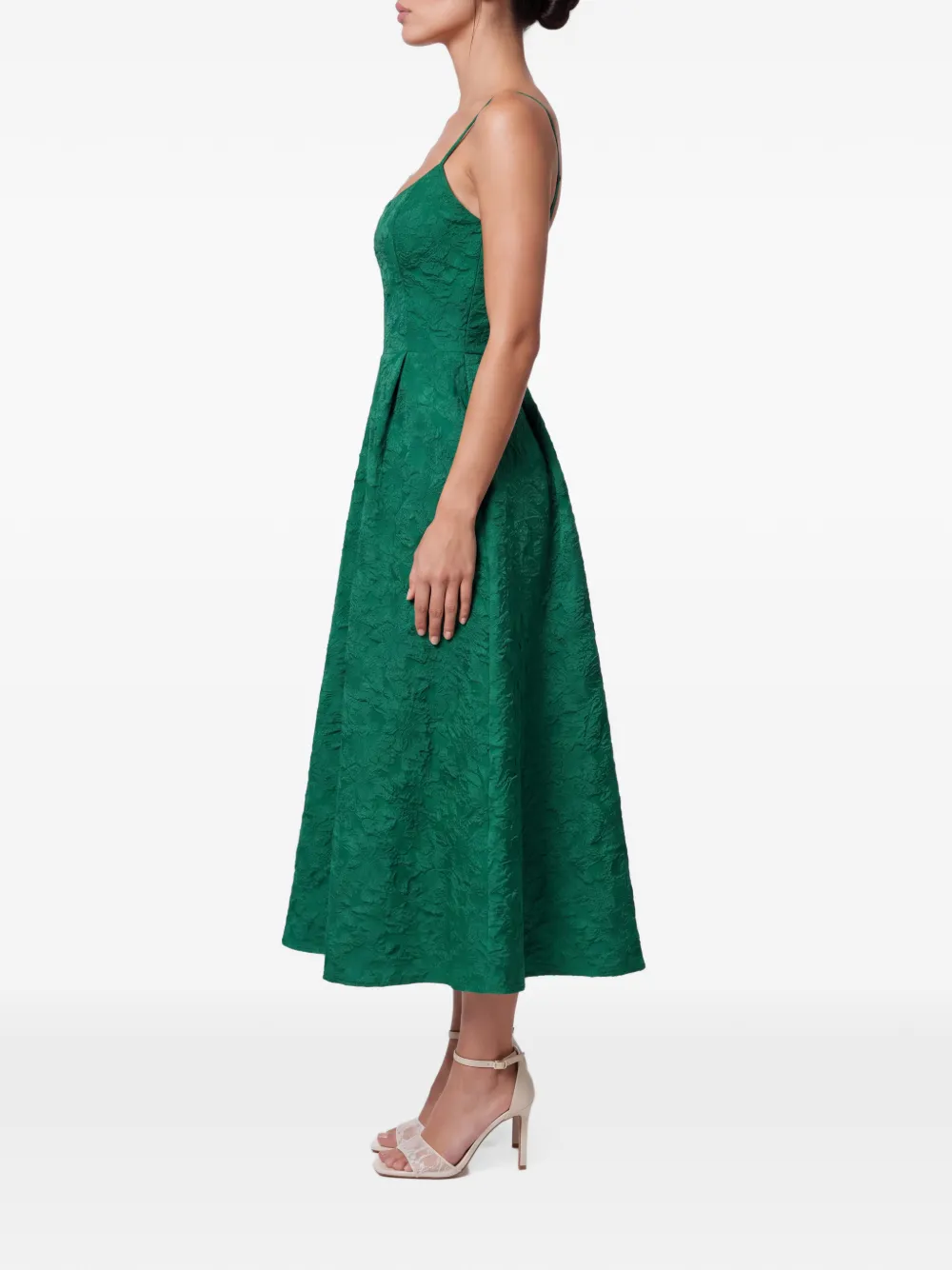 POST MERIDIEM Midi-jurk in korsetstijl Groen