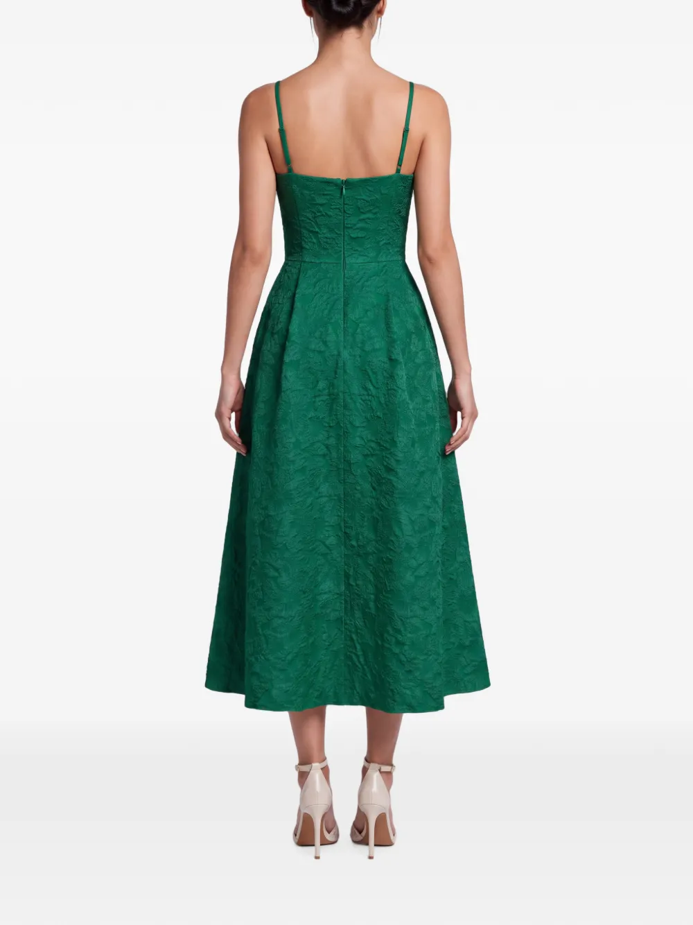 POST MERIDIEM Midi-jurk in korsetstijl Groen