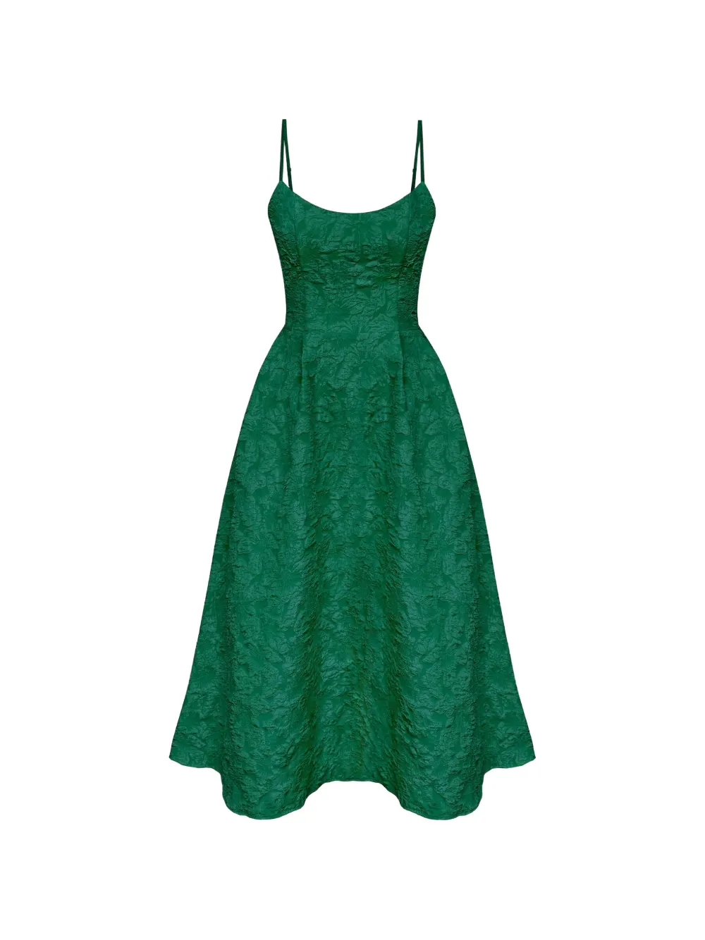 POST MERIDIEM Midi-jurk in korsetstijl Groen