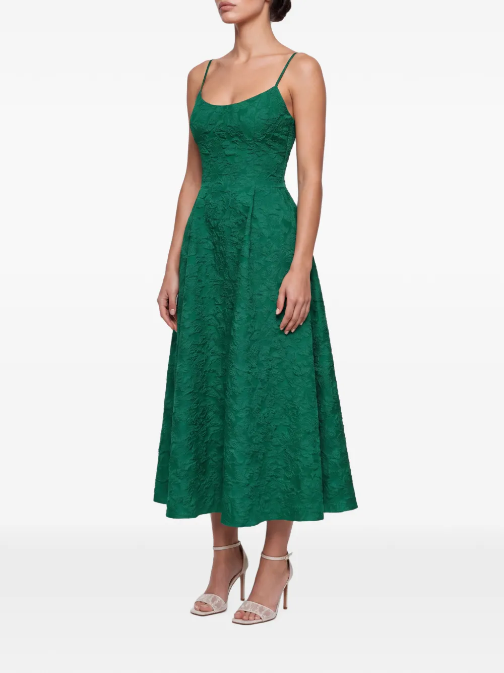 POST MERIDIEM Midi-jurk in korsetstijl Groen