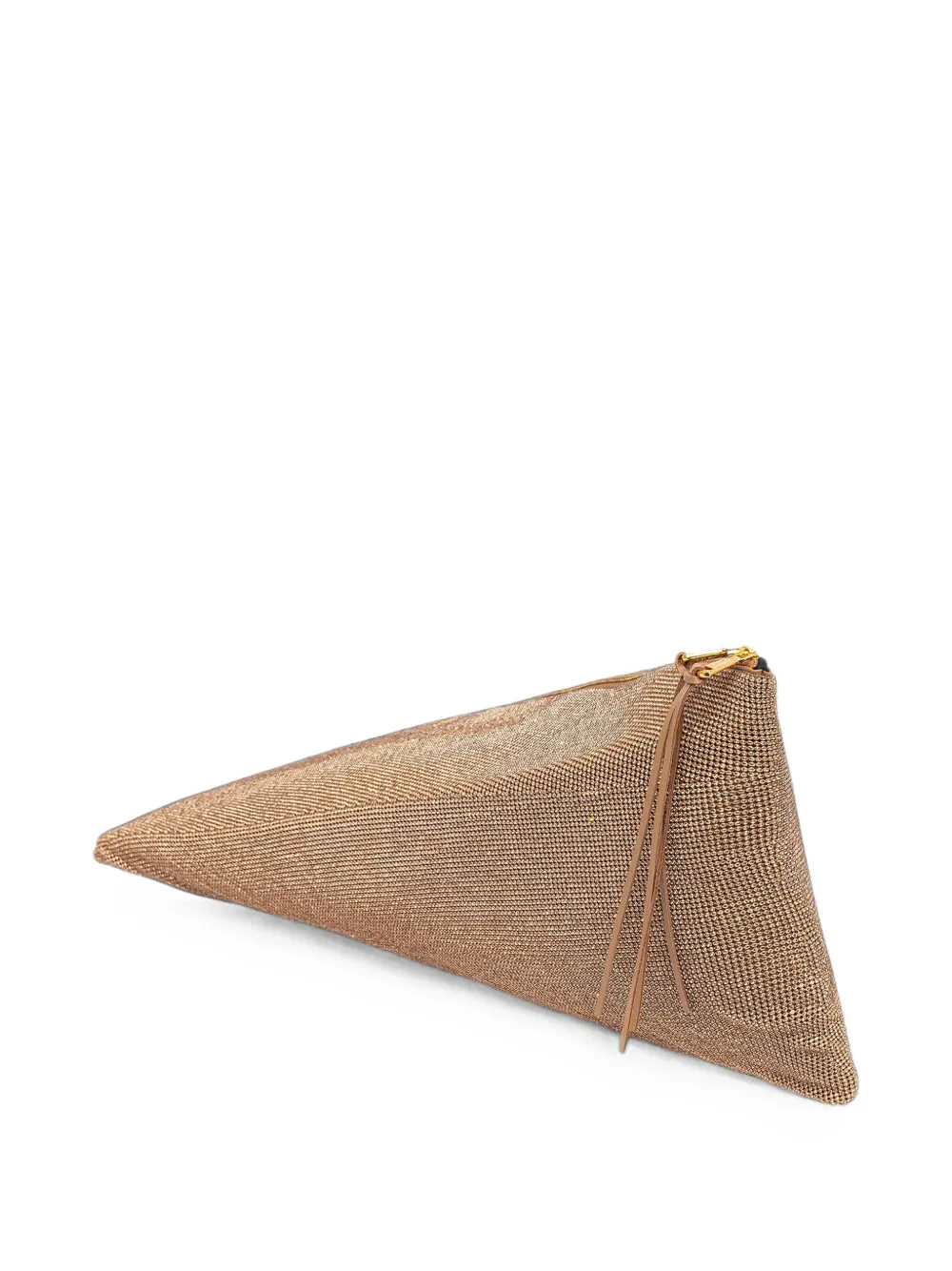 Patrizia Pepe Driehoekige clutch verfraaid met kristallen Goud