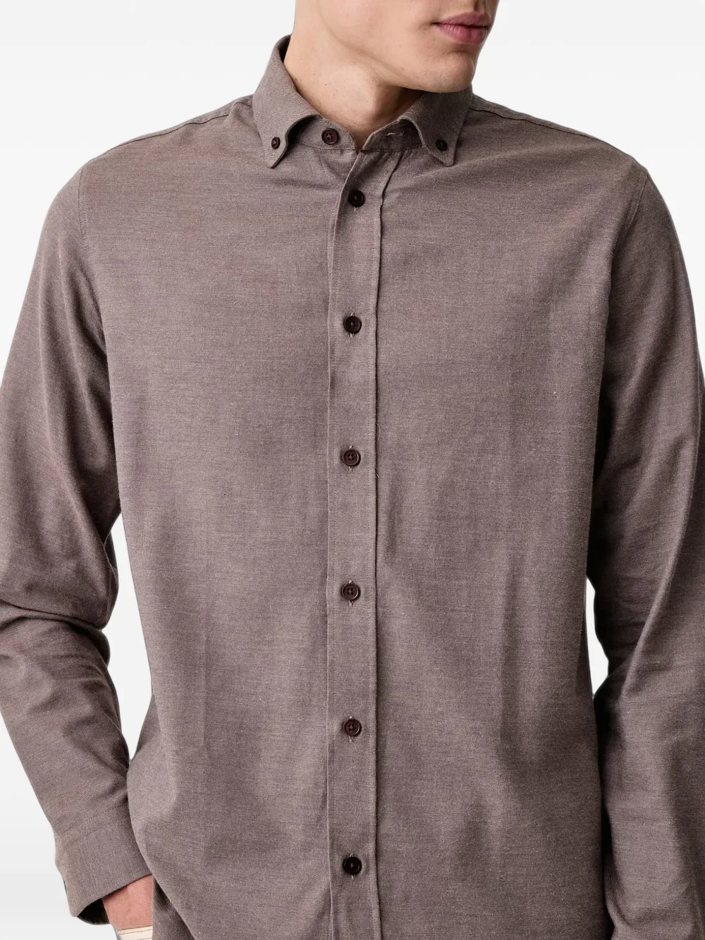 Mos Mosh MMGMarco button-down overhemd met lange mouwen Bruin