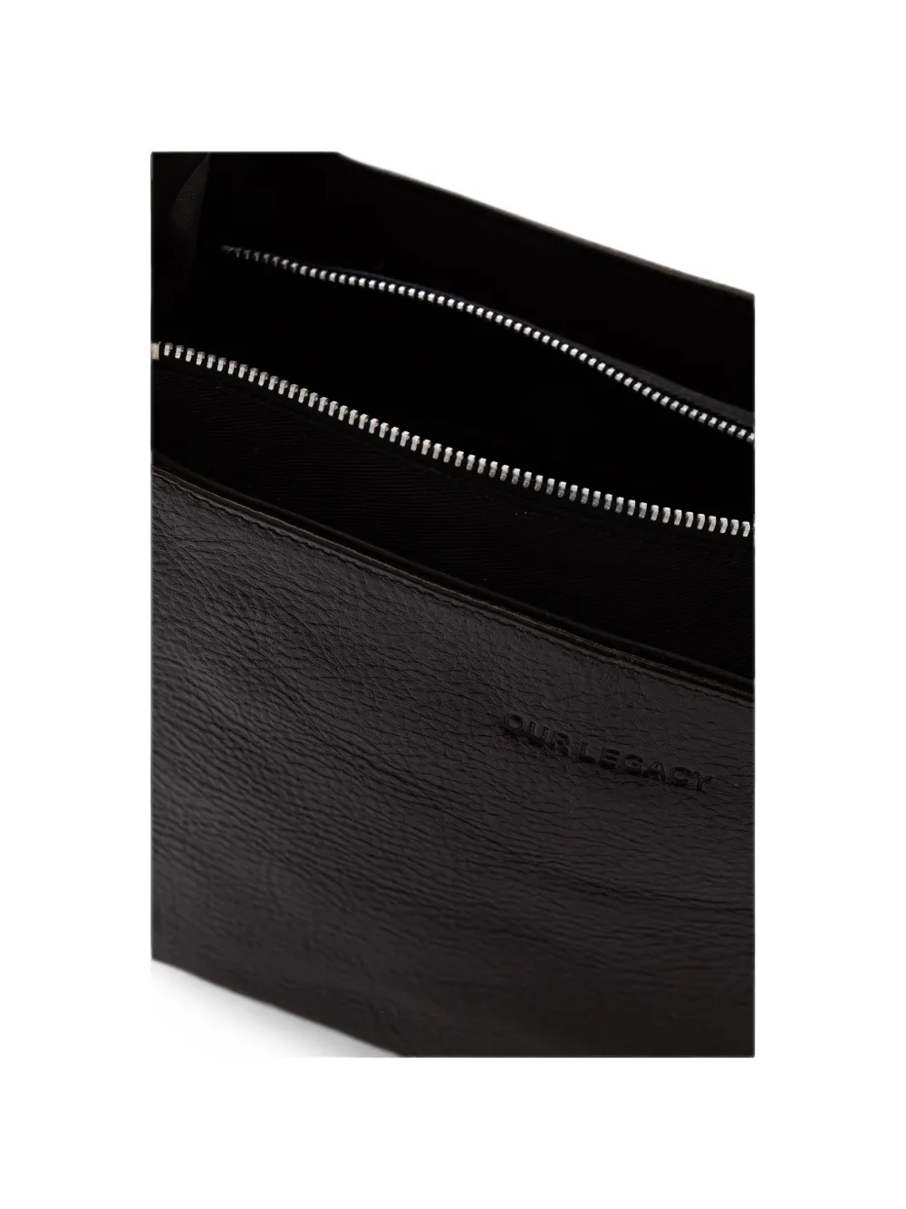 OUR LEGACY Brick leren shopper met textuur Bruin
