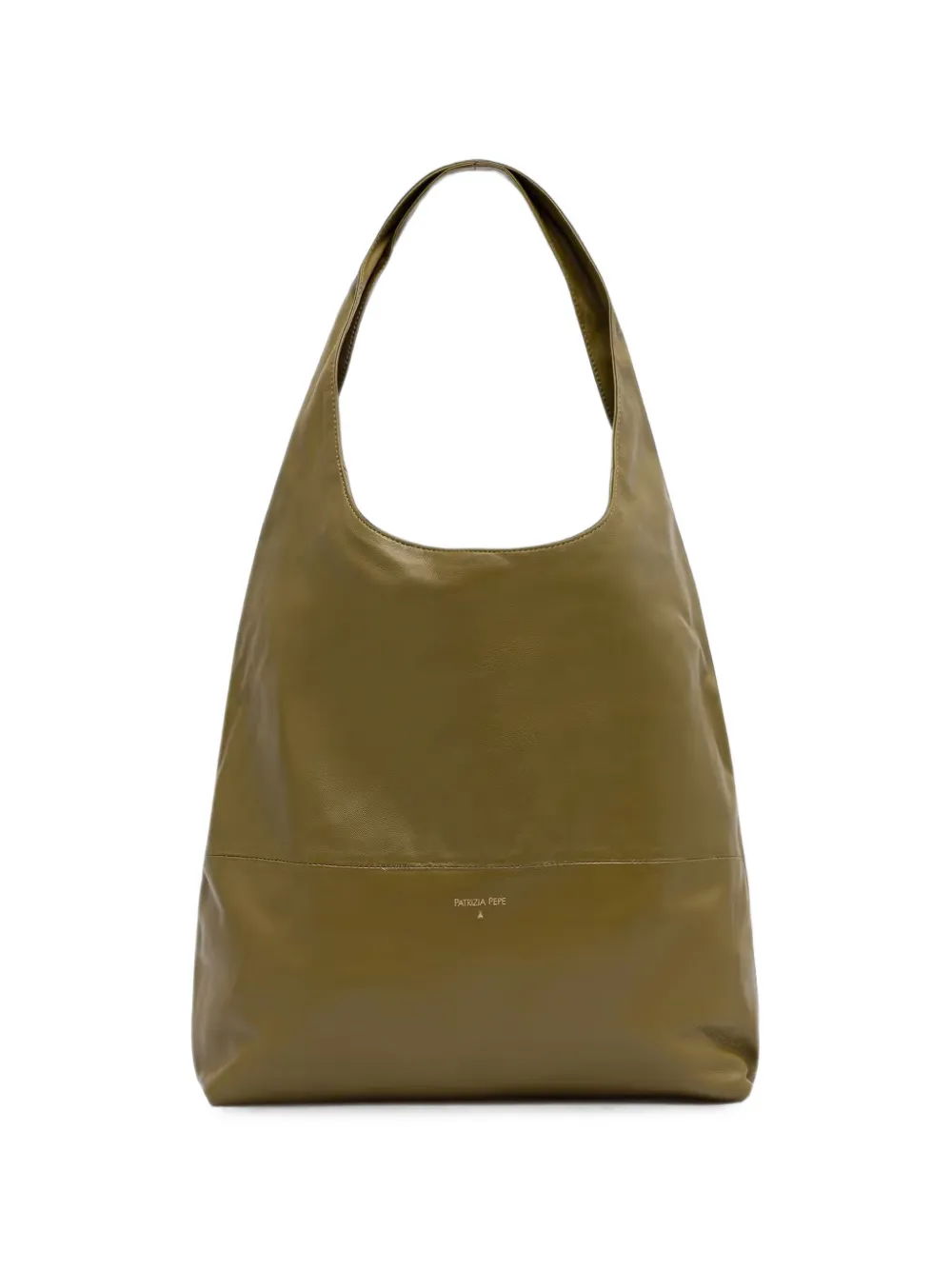 Patrizia Pepe Minimal logo-print leather tote bag - Vert Patrizia Pepe Minimal logo-print leather tote bag - Vert