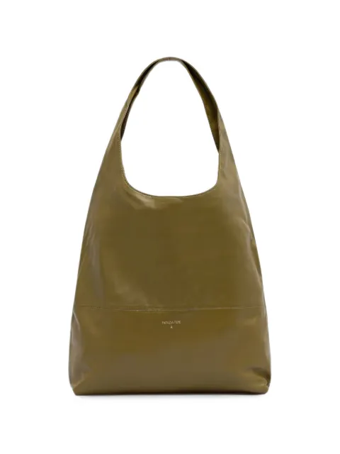 Patrizia Pepe Minimal logo-print leather tote bag