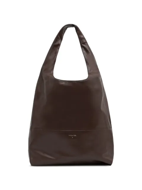 Patrizia Pepe Minimal logo-print leather tote bag