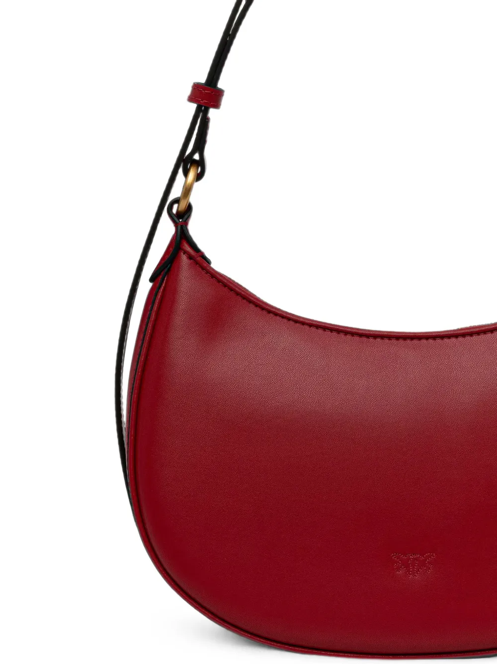 PINKO Half Moon Simply Love leren shopper Rood