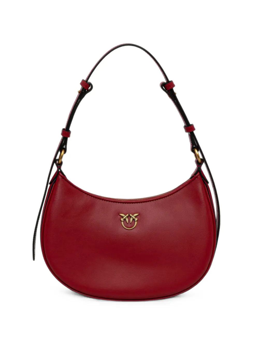 PINKO Half Moon Simply Love leather tote bag - Rosso