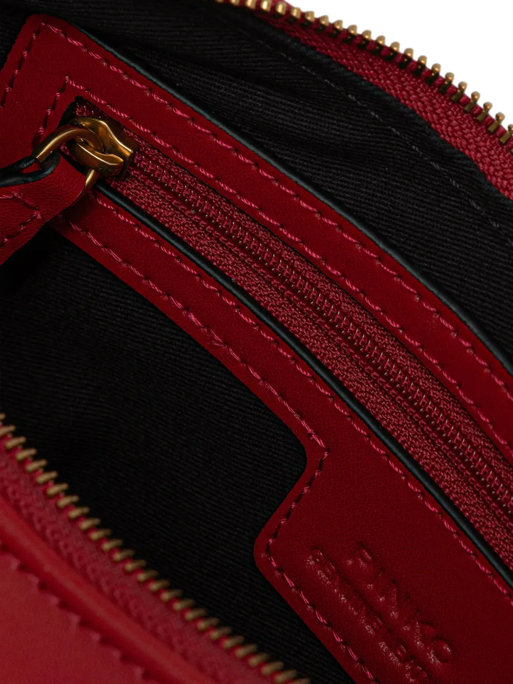 PINKO Half Moon Simply Love leren shopper Rood